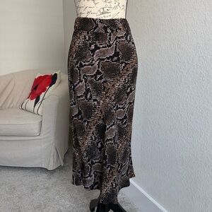 Zara Snake Print Midi Skirt